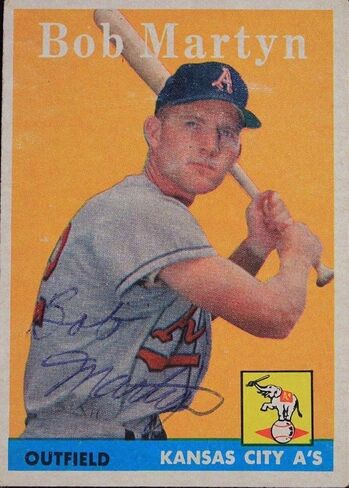 Bob Martyn (d.15) Athletics Autographed 1958 Topps #39 Signed Card JSA Authentic - Baseball Slabbed Autographed Cards in Saudi Arabia