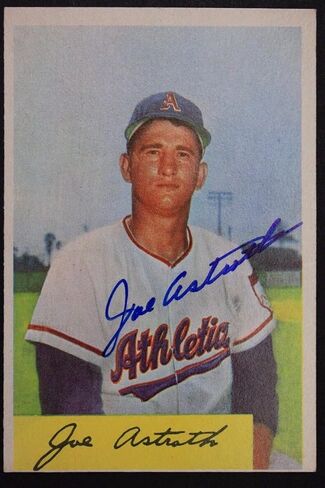 Joe Astroth (D.13) تم توقيع ألعاب القوى 1954 Bowman #131 توقيع JSA أصيل - بطاقات موقعة للبيسبول in Saudi Arabia