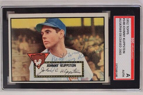 Johnny Klippstein (D.03) تم توقيعه 1952 Topps #148 SGC JSA Authentic - Baseball Slabbed Cards in Saudi Arabia