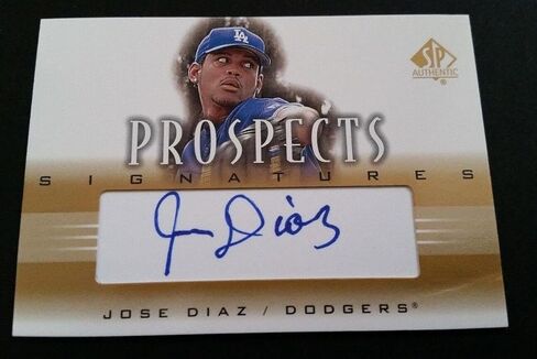 Jose Diaz Dodgers 2002 SP Authentic Propects Autograph JG3 - MLB Motophorged Baseball Cards in Saudi Arabia