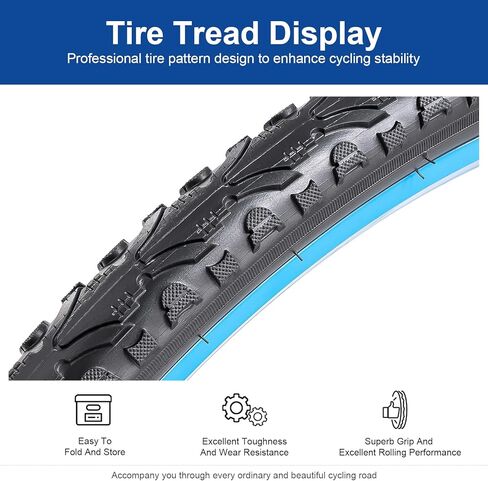 24x1.75 (47-507) إطارات الدراجة على مدار 24 بوصة مناسبة لـ 24 × 1.75 24 × 1.75 إطار بديل للطي في المدينة/الطريق (واحد) in Kuwait