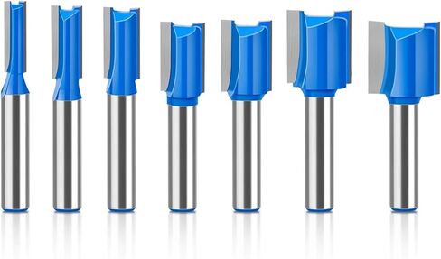 7pcs 8mm Shank Straight Bit Tungsten Carbide Double Flute Router Bits Milling Cutter in Saudi Arabia