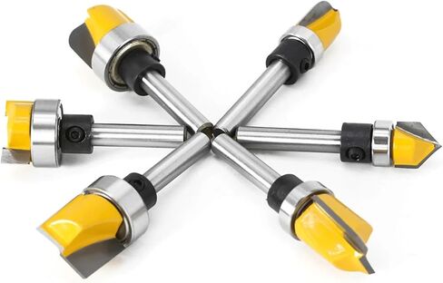 1/4inch 6mm -shank pattern bit flush bit bit bit bit bith with hinge bouting routing bit 1/6pcs (v. grooving6.35x12.7) in Saudi Arabia