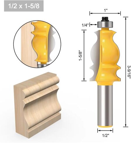 12mm 1/2inch Shank Special Moulding Handrail Wood Router Bit Woodworking Milling Cutter 1pcs(SKU-3-0.5in Shank) in Saudi Arabia
