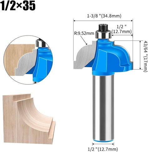 1/4 Inch 1/2 Inch Shank Line Desktop Edge Milling Cutter 1pcs(12mmX35mm) in Saudi Arabia