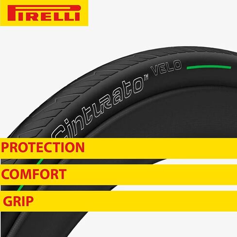 Pirelli Cinturato Velo TLR Reflective 28-622 700 × 28C Road Bike Tyre Protimate Ultimate Protection للثقة في الظروف القاسية متعددة الاستخدامات للمغامرات الطويلة (إطار واحد) in Saudi Arabia
