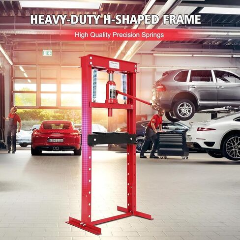 12 طن مكبس هيدروليكي ، H-Frame Heavy Duty Grage Floor Shop Tool مع لوحات/ارتفاع قابل للتعديل ، لتحمل الإزالة ، أعمال المعادن ، الاستقامة ، منحنى الإصلاح أو الصحافة ، مفصلات U. in Saudi Arabia