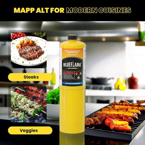 حزمة أسطوانة غاز بديلة من Blueflame MAPP من 49.9 ٪ بروبيلين عالي النقاء يساوي خريطة برو ، أكثر سخونة من البروبان ، مثالية للحام البلاغ لحام السباكة HVAC واستخدام الطهي 14.1 أوقية in Saudi Arabia