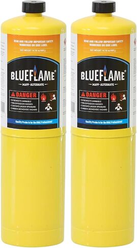 حزمة أسطوانة غاز بديلة من Blueflame MAPP من 49.9 ٪ بروبيلين عالي النقاء يساوي خريطة برو ، أكثر سخونة من البروبان ، مثالية للحام البلاغ لحام السباكة HVAC واستخدام الطهي 14.1 أوقية in Saudi Arabia