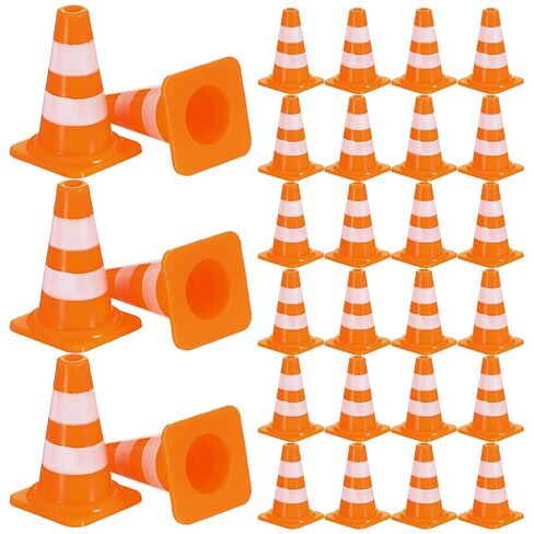 30 Pcs Mini Traffic Cones, 1" Plastic Small Cones,Small Orange Cone Mini Construction Cone Traffic Caution Signs for Micro Landscape Sand Table, Street Signs, Engineering Road ConeSS Model(Orange) in Saudi Arabia