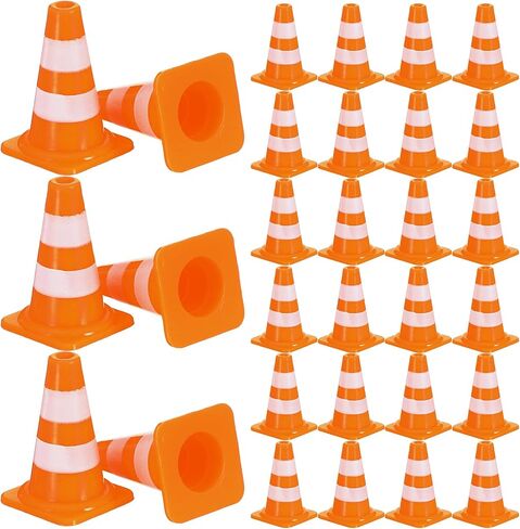 30 Pcs Mini Traffic Cones, 1" Plastic Small Cones,Small Orange Cone Mini Construction Cone Traffic Caution Signs for Micro Landscape Sand Table, Street Signs, Engineering Road ConeSS Model(Orange) in Saudi Arabia