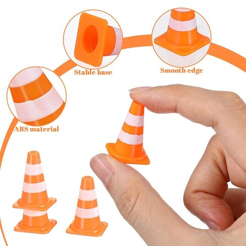 30 Pcs Mini Traffic Cones, 1" Plastic Small Cones,Small Orange Cone Mini Construction Cone Traffic Caution Signs for Micro Landscape Sand Table, Street Signs, Engineering Road ConeSS Model(Orange) in Saudi Arabia