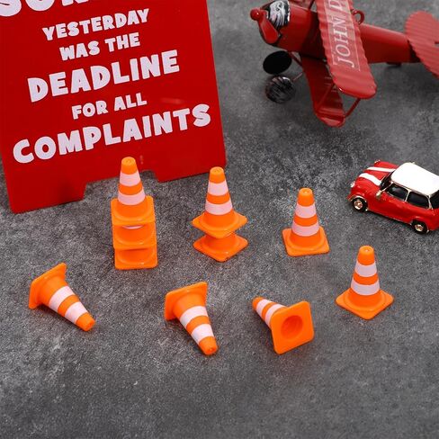 30 Pcs Mini Traffic Cones, 1" Plastic Small Cones,Small Orange Cone Mini Construction Cone Traffic Caution Signs for Micro Landscape Sand Table, Street Signs, Engineering Road ConeSS Model(Orange) in Saudi Arabia