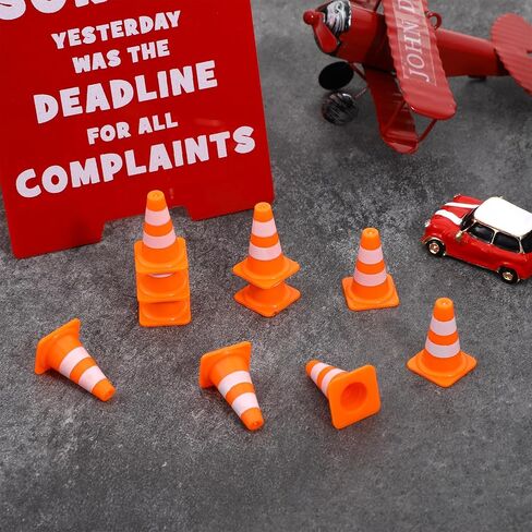 30 Pcs Mini Traffic Cones, 1" Plastic Small Cones,Small Orange Cone Mini Construction Cone Traffic Caution Signs for Micro Landscape Sand Table, Street Signs, Engineering Road ConeSS Model(Orange) in Saudi Arabia