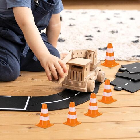 30 Pcs Mini Traffic Cones, 1" Plastic Small Cones,Small Orange Cone Mini Construction Cone Traffic Caution Signs for Micro Landscape Sand Table, Street Signs, Engineering Road ConeSS Model(Orange) in Saudi Arabia