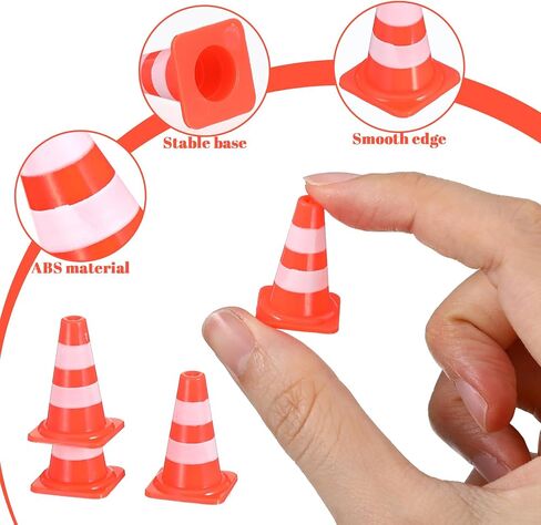 30 Pcs Mini Traffic Cones, 1" Plastic Small Cones,Small Orange Cone Mini Construction Cone Traffic Caution Signs for Micro Landscape Sand Table, Street Signs, Engineering Road ConeSS Model(Orange) in Saudi Arabia