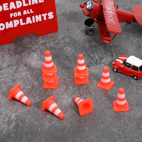 30 Pcs Mini Traffic Cones, 1" Plastic Small Cones,Small Orange Cone Mini Construction Cone Traffic Caution Signs for Micro Landscape Sand Table, Street Signs, Engineering Road ConeSS Model(Orange) in Saudi Arabia