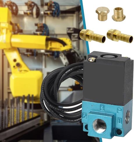 صمام الملف اللولبي 3 -port Mac ، DC 12V للتحكم الإلكتروني في الملف اللولبي مع التركيبات النحاسية - 5.4W ، 35A in Kuwait