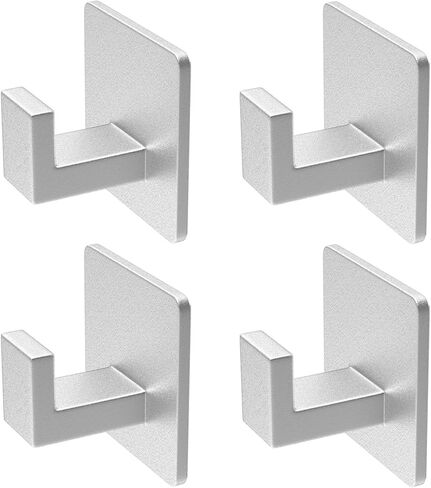 HUFEEOH Adhesive Towel Hooks, 2 Pack Sticky Hooks for Hanging Heavy Duty, Coat Towel Hooks Wall Hooks for Bathroom Kitchen Hotel (Black-2T) in Kuwait