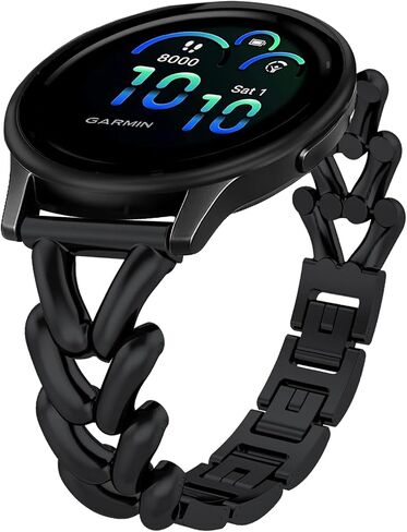 Metal Watch Bands Compatible with Garmin Forerunner 570 42mm/Vivoactive 6/5/3/Venu Sq 2/Forerunner 165, 20mm Elegant Slim Metal Chain Bracelet Replacement Strap for Women in Kuwait