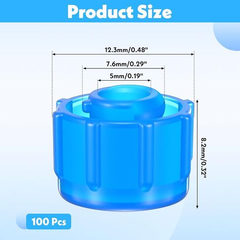 100 Pcs Syringe Caps, Easy Grip Syringe Tip Caps for Lock & Slip Syringes, No Needle luer Lock Cap for Feeding Tubes Lab Supplies in Saudi Arabia
