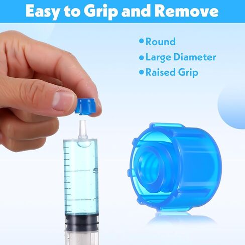 100 Pcs Syringe Caps, Easy Grip Syringe Tip Caps for Lock & Slip Syringes, No Needle luer Lock Cap for Feeding Tubes Lab Supplies in Saudi Arabia