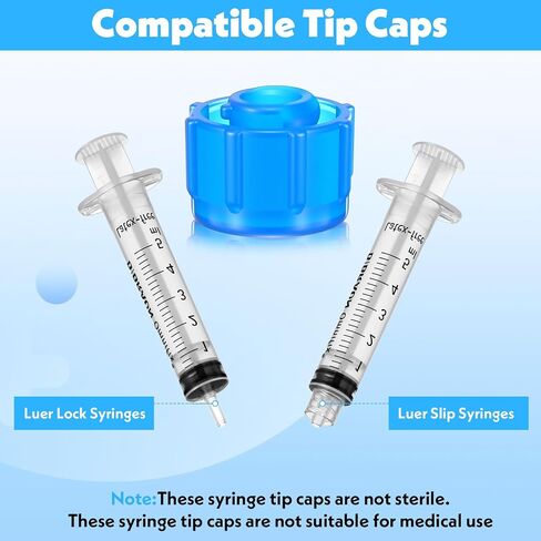 100 Pcs Syringe Caps, Easy Grip Syringe Tip Caps for Lock & Slip Syringes, No Needle luer Lock Cap for Feeding Tubes Lab Supplies in Saudi Arabia