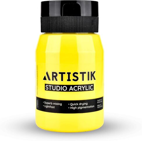 ARTISTIK Acrylic Paint 500 ml Tub - Acrylic Paints with High Pigment and Long-Lasting Brilliant and Vibrant Colors Professional & Amateur Painting Jar Arts and Craft Supplies (White) in Kuwait