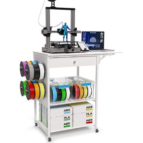 𝐘𝐮𝐦𝐤𝐟𝐨𝐢 3D Printer Stand with 40 PCS Filament Storage, Rolling 3D Printer Table Workstation Desk Cart Rack, 3D Printer Accessories for 3D Printing Studio Home Office Workshop in Kuwait