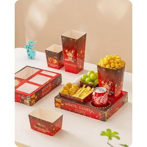 Baffect Patriotic Movie Night Snack Trays 100pcs Include 20 Red White Blue Snack Trays, 20 Popcorn Boxes, 20 Salad Bowls, 20 Nacho Bowls, 20 Party Invitations, 4th Of July Movie Night Supplies in Kuwait