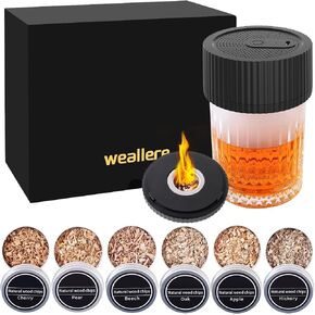 Electric Whiskey Smoker Kit, No Butane Required(Built-in Lighter), Rechargeable Cocktail Smoker Kit with 6 Wood Chip Flavor, Old Fashioned Drinks Smoker Kit, Ideal Gift for Men, Father, Husband. in Saudi Arabia