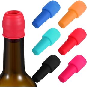 6PCS Silicone Wine Stopper, Wine Bottle Stopper Reusable Wines Stoppers for Wines Bottles WineBottle Seal Stoppers Covers for Champagne Beer Home Kitchen Bars Keeping WineChampagnes Fresh in Kuwait