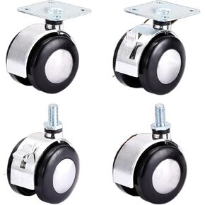 2 Inch Chair Wheel Furniture Caster Heavy Duty M8 / Plate Alloy Swivel Castor Wheels Trolley 4Pcs(Screw Without Brake) in Saudi Arabia