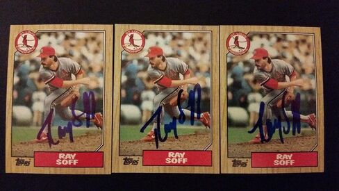 Ray Soff Cardinals 1987 Topps #671 Cardinals وقعت Authentic Autograph JA15 - بطاقات البيسبول الموقعة in Saudi Arabia