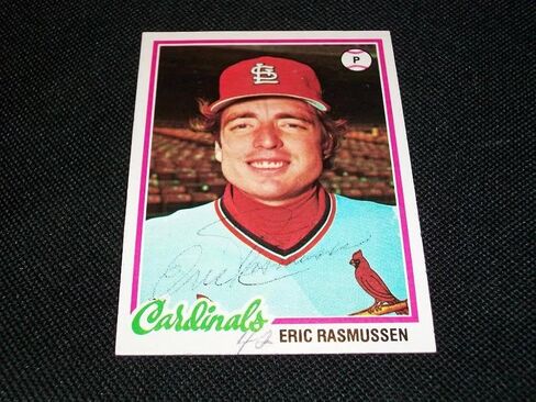 وقع سانت لويس كاردينالز إريك راسموسن أوتو 1978 بطاقة Topps #281 صعبة N - بطاقات البيسبول الموقعة in Saudi Arabia