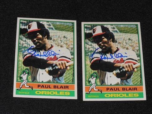 Orioles Paul Blair (d.13) Signed 1976 Topps Autograph Card #473 TOUGH 822 - Baseball Slabbed Autographed Cards in Saudi Arabia