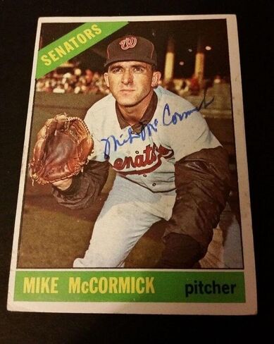 Mike McCormick Senators 1966 Topps #118 Giants Authentic توقيع توقيع JG2 - بطاقات البيسبول الموقعة in Saudi Arabia