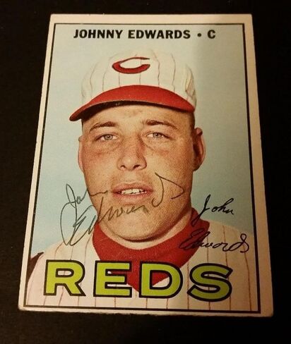 Johnny Edwards s 1967 Topps #202 Astros Authentic Signed Autograph JG2 - Autographed Baseball Cards in Saudi Arabia