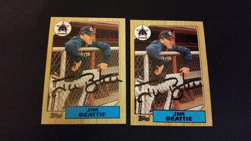 Jim Beattie Mariners 1987 Topps #117 Yankees Ink توقيع Auth Auto JA15 - بطاقات البيسبول الموقعة in Saudi Arabia