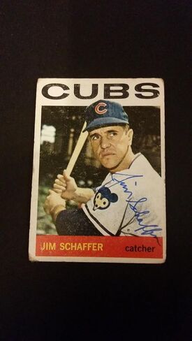 Jim Schaffer Cubs 1964 Topps #359 Cardinals Authentic Signed Autograph FB15 - Autographed Baseball Cards in Saudi Arabia