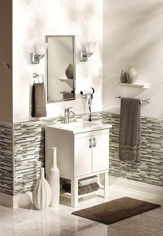 MOEN YB5161CH VOSS 1 Light Dual Mostt Bath Bathite Banity مع الزجاج المتجمد والكروم in Kuwait