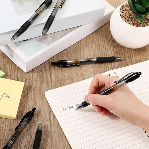Jetec 500 PCS Premium Gel Roller Pens Bulk ، Point Point 0.7 مم ، أقلام كرة محبر الهلام القابلة للسحب لكتابة Office Notes Office (أسود) in Saudi Arabia