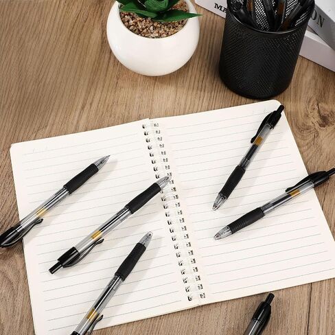 Jetec 500 PCS Premium Gel Roller Pens Bulk ، Point Point 0.7 مم ، أقلام كرة محبر الهلام القابلة للسحب لكتابة Office Notes Office (أسود) in Saudi Arabia