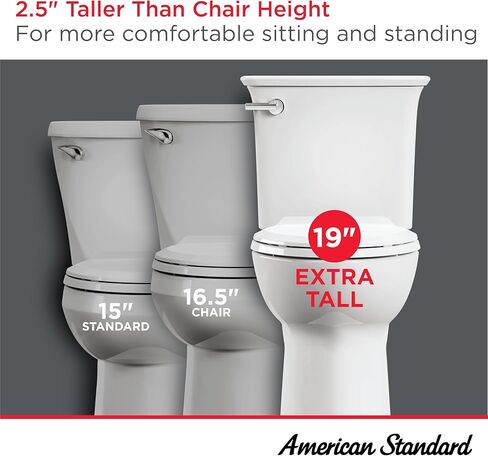 American Standard 215tb104.020 Cadet Pro من قطعتين ، ارتفاع طويل إضافي ، مقبود خشن 10 بوصة ، ممدود ، أبيض ، 1.28 GPF in Kuwait