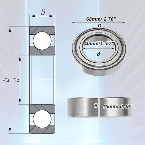 Acropix 6008zz محامل الكرة الأخدود العميقة P5 40x68x15mm محامل مشحمة in Kuwait