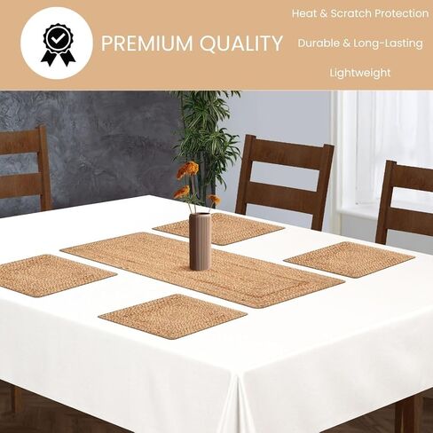 Natural Jute Braided Table Runner 36 inches Long - 13x36 Farmhouse Jute Burlap Braided Table Runners - 100% Jute Handcrafted Rustic Vintage Dining Table Runner Natural in Saudi Arabia