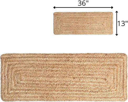 Natural Jute Braided Table Runner 36 inches Long - 13x36 Farmhouse Jute Burlap Braided Table Runners - 100% Jute Handcrafted Rustic Vintage Dining Table Runner Natural in Saudi Arabia