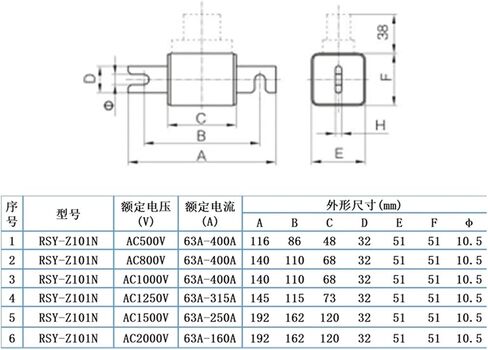 RSY/RS4/RSM FAST FUSE 500V100A 200A 250A 315A تأمين السيراميك السريع Z101NK (100A) in Saudi Arabia