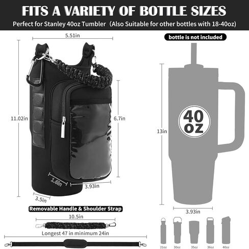 Magnetic Gym Bag for Men Women, Water Bottle Carrier Holder with Strap for Stanley, Small Bag Accessories pouch with N52 in Kuwait