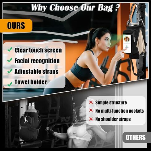 Magnetic Gym Bag for Men Women, Water Bottle Carrier Holder with Strap for Stanley, Small Bag Accessories pouch with N52 in Kuwait